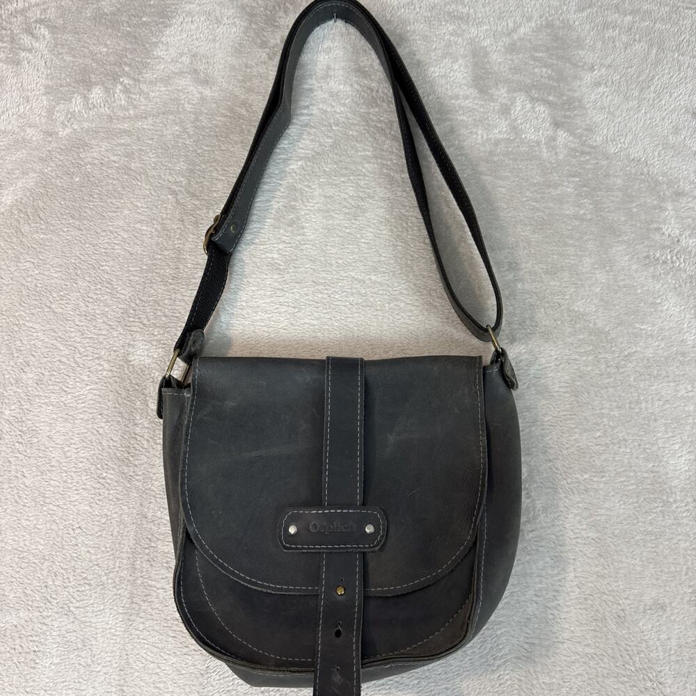 Leather Crossbody Bag Black Artisan O:plich Handmade Rare Saddle USA Capsule